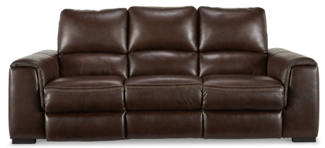 Alessandro Walnut Leather-match Power Reclining Sofa - Ornate Home