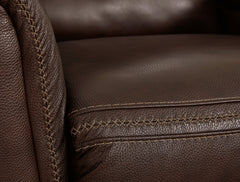 Alessandro Walnut Power Leather-match Reclining Loveseat w/ Console - Ornate Home