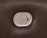 Alessandro Walnut Power Leather-match Reclining Loveseat w/ Console - Ornate Home