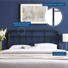 Alessia Black Metal Twin Headboard - Ornate Home