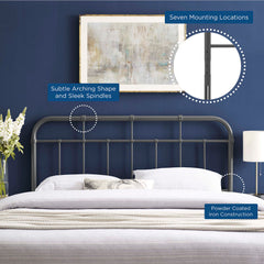 Alessia Gray Metal Full Headboard - Ornate Home