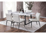 Alessia White/Black 7 Pc. Dining Set - Ornate Home