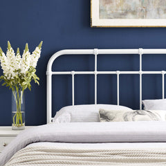 Alessia White Metal King Headboard - Ornate Home