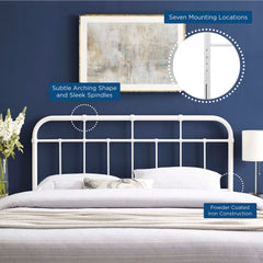 Alessia White Metal King Headboard - Ornate Home
