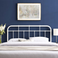 Alessia White Metal Queen Headboard - Ornate Home