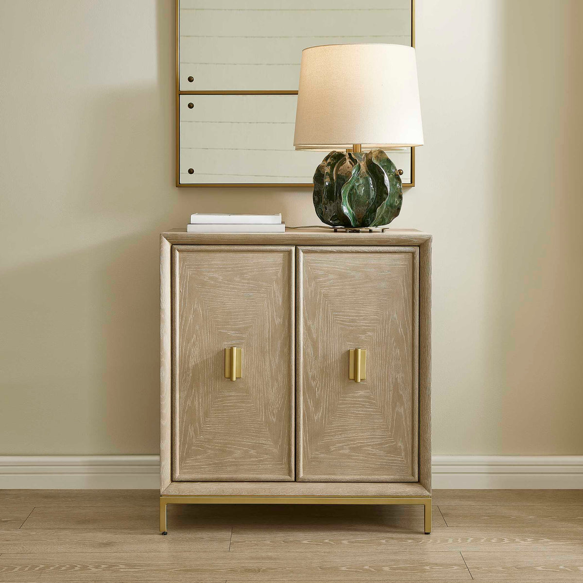 Alessia Woodtone Washed 2 Door Cabinet - Ornate Home