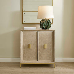 Alessia Woodtone Washed 2 Door Cabinet - Ornate Home
