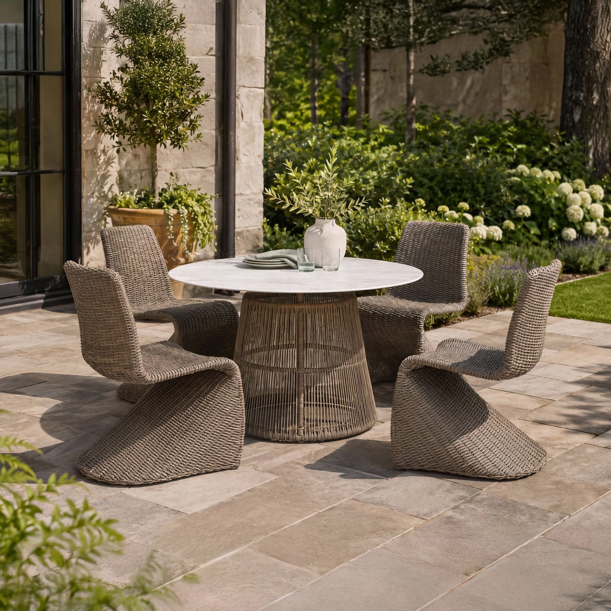 Alesso Brown Outdoor Dining Chair (Set of 2) - Ornate Home