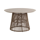 Alesso Brown/Sand Outdoor Round Dining Table - Ornate Home