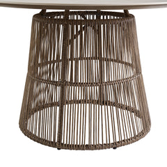 Alesso Brown/Sand Outdoor Round Dining Table - Ornate Home