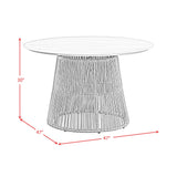 Alesso Brown/Sand Outdoor Round Dining Table - Ornate Home