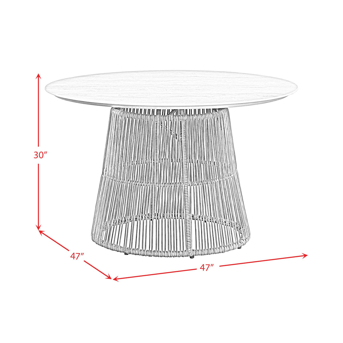 Alesso Brown/Sand Outdoor Round Dining Table - Ornate Home