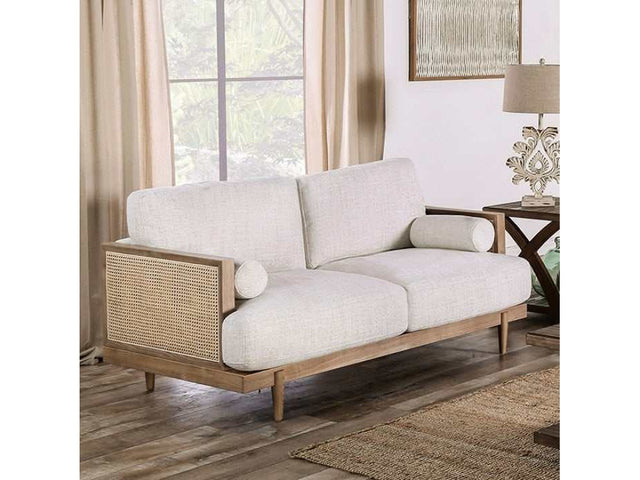 Alesund Beige & Light Oak Loveseat - Ornate Home