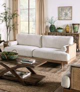 Alesund Beige/Light Oak Sofa & Loveseat - Ornate Home
