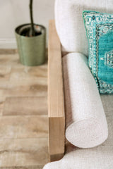 Alesund Beige/Light Oak Sofa & Loveseat - Ornate Home