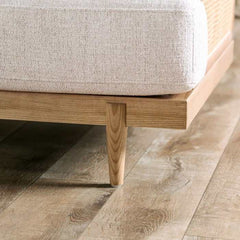 Alesund Beige & Light Oak Sofa - Ornate Home