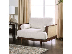 Alesund Beige & Walnut Chair - Ornate Home