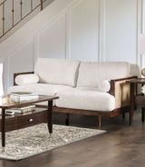 Alesund Beige/Walnut Sofa & Loveseat - Ornate Home