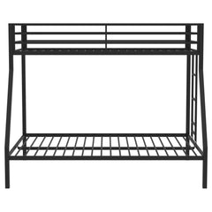 Alevera Black Metal Twin Over Full Bunk Bed with Ladder - Ornate Home