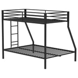 Alevera Black Metal Twin Over Full Bunk Bed with Ladder - Ornate Home