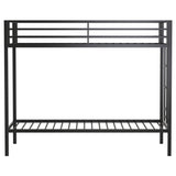 Alevera Black Metal Twin Over Twin Bunk Bed with Ladder - Ornate Home
