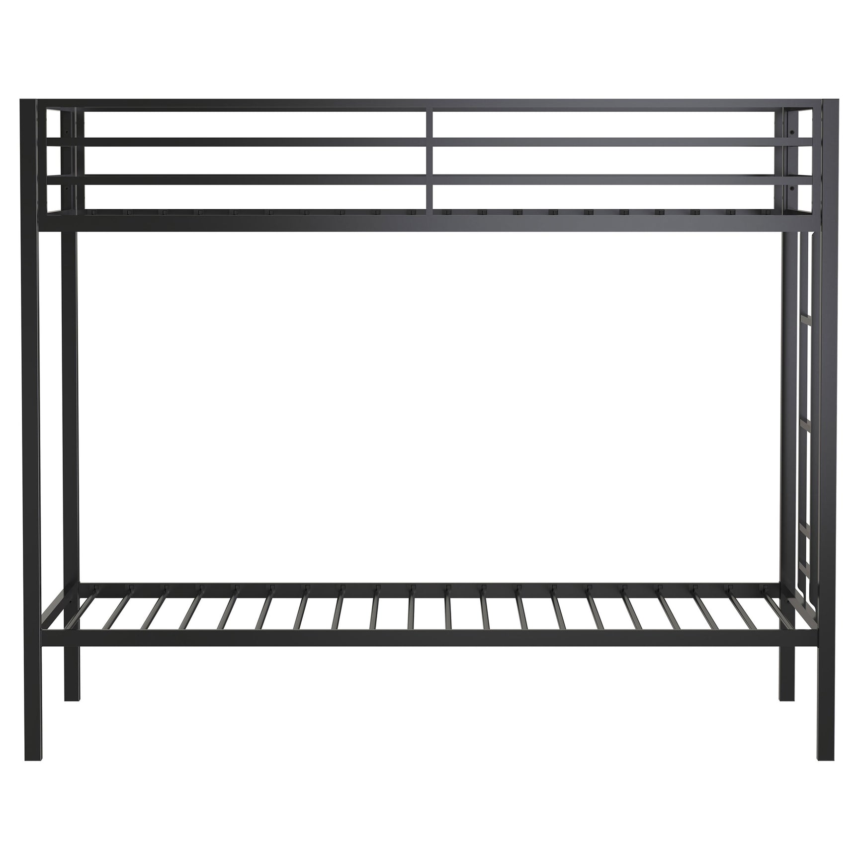 Alevera Black Metal Twin Over Twin Bunk Bed with Ladder - Ornate Home