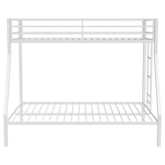 Alevera White Metal Twin Over Full Bunk Bed with Ladder - Ornate Home