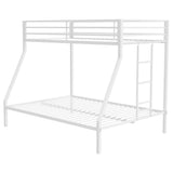 Alevera White Metal Twin Over Full Bunk Bed with Ladder - Ornate Home