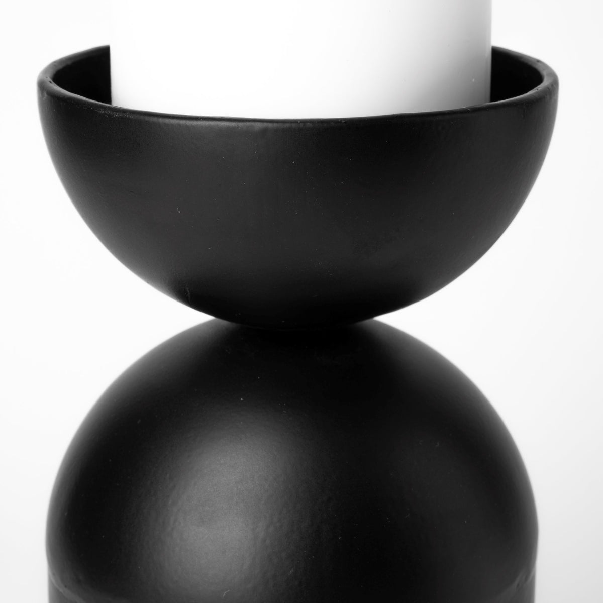 Alex Black Large Metal Cylindrical Table Candle Holder - Ornate Home