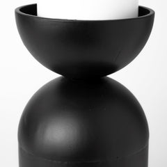 Alex Black Small Metal Cylindrical Table Candle Holder - Ornate Home