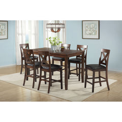 Alex Espresso 60" 7PC Counter Dining Set - Ornate Home