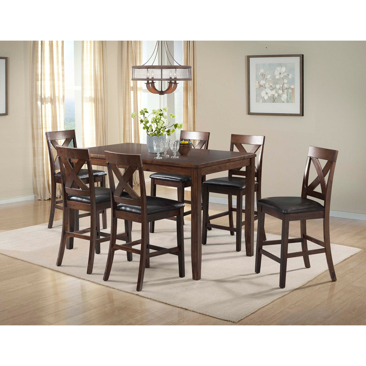 Alex Espresso/Brown Counter Side Chair (Set of 2) - Ornate Home