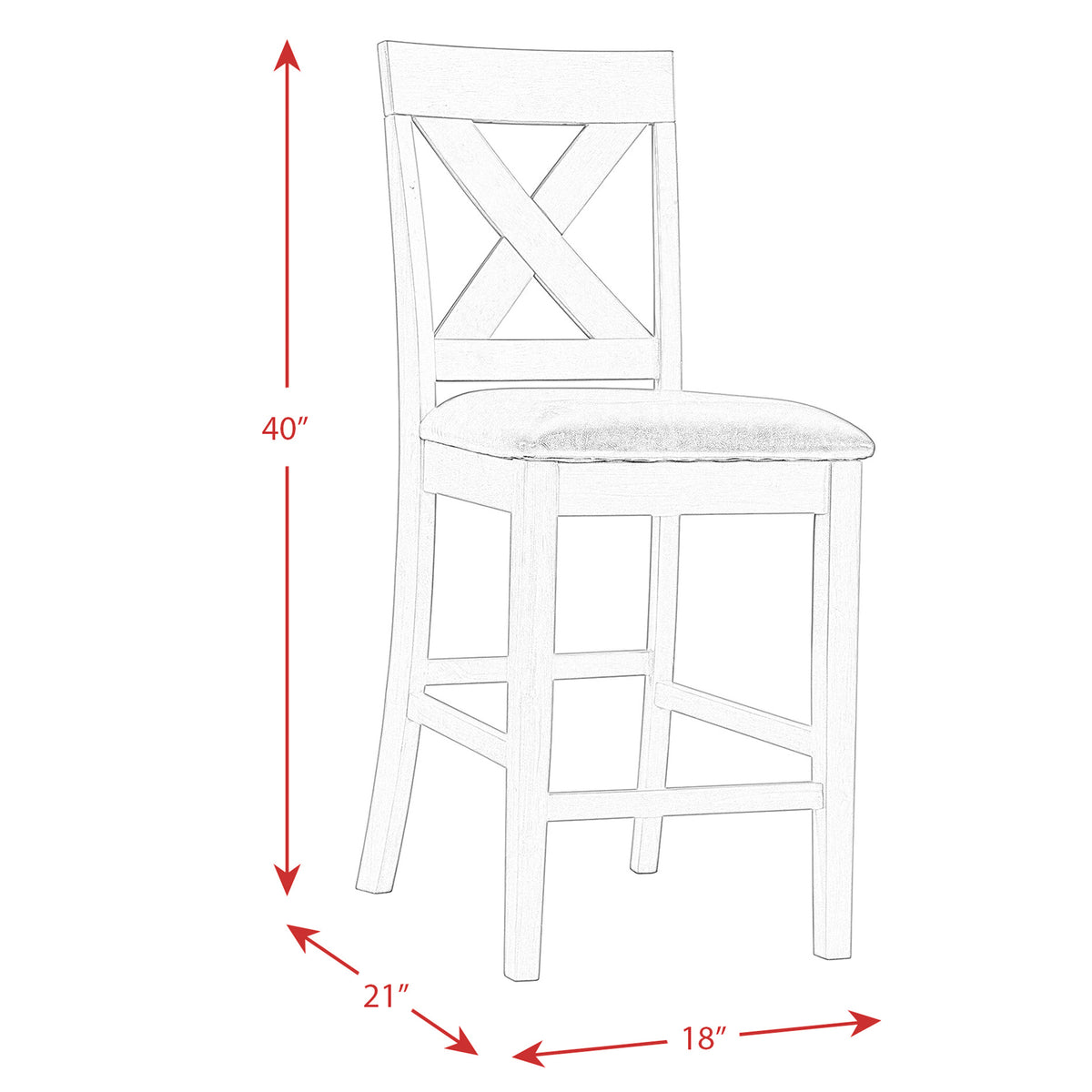 Alex Espresso/Brown Counter Side Chair (Set of 2) - Ornate Home