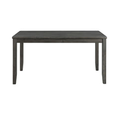 Alex Grey 60" 7PC Dining Set (Grey Table with Black PU Seat) - Ornate Home