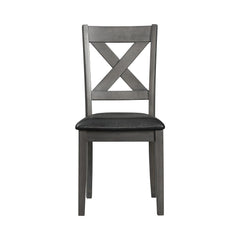 Alex Grey 60" 7PC Dining Set (Grey Table with Black PU Seat) - Ornate Home