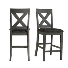 Alex Grey/Black Counter Side Chair (Set of 2) - Ornate Home
