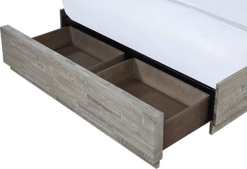 Alexandra Rustic Latte California King Solid Wood Storage Bed - Ornate Home