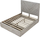 Alexandra Rustic Latte California King Solid Wood Storage Bed - Ornate Home