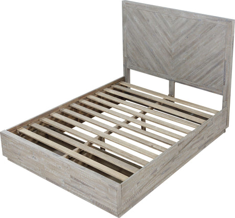 Alexandra Rustic Latte California King Solid Wood Storage Bed - Ornate Home