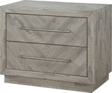 Alexandra Rustic Latte Solid Wood Two Drawer Nightstand - Ornate Home