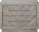 Alexandra Rustic Latte Solid Wood Two Drawer Nightstand - Ornate Home