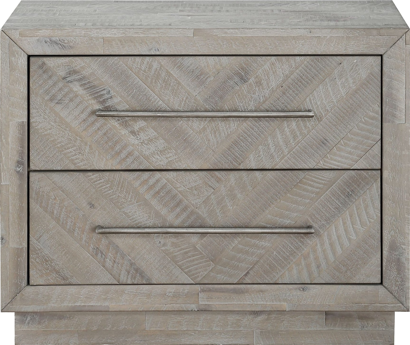 Alexandra Rustic Latte Solid Wood Two Drawer Nightstand - Ornate Home