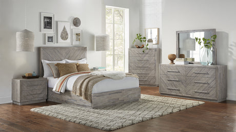 Alexandra Solid Wood California King Platform Bed in Rustic Latte - Ornate Home