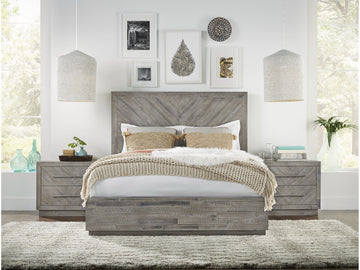 Alexandra Solid Wood Full Platform Bed in Rustic Latte - Ornate Home