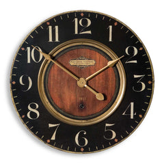 Alexandre Martinot Black/Woodtone 23" Clock - Ornate Home