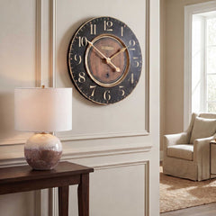 Alexandre Martinot Black/Woodtone 23" Clock - Ornate Home