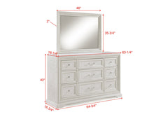 Alexandria Antique White Dresser Mirror - Ornate Home