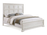 Alexandria Antique White King Panel Bed - Ornate Home