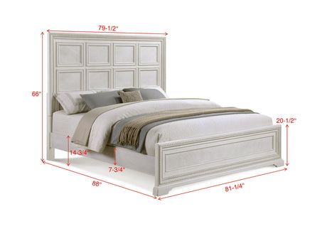 Alexandria Antique White King Panel Bed - Ornate Home
