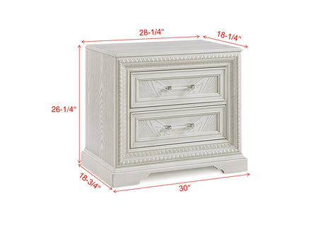 Alexandria Antique White Panel Bedroom Set - Ornate Home